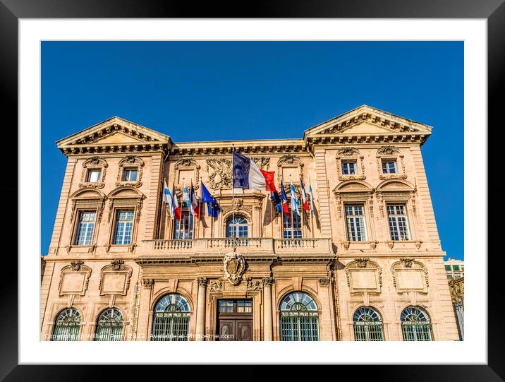 Hotel de Ville Town Hall Cityscape Marseille France Framed Mounted Print by William Perry