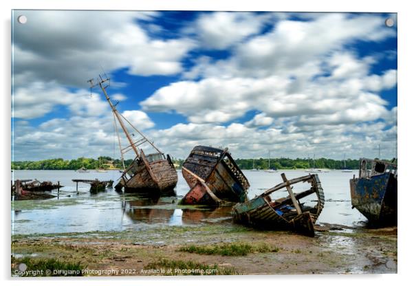 Pin Mill Boat Graveyard Acrylic by DiFigiano Photography