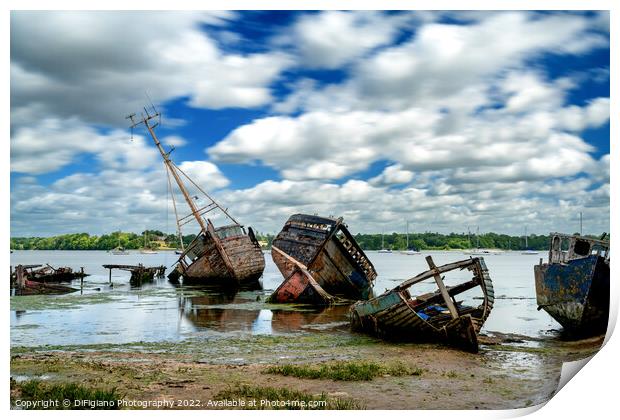 Pin Mill Boat Graveyard Print by DiFigiano Photography