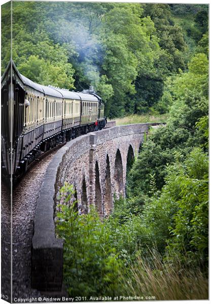 Lytham Manor Steam Train on the Viaduct Canvas Print by Andrew Berry