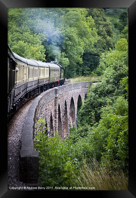 Lytham Manor Steam Train on the Viaduct Framed Print by Andrew Berry