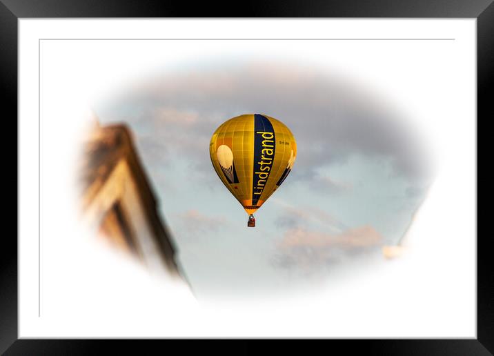 Skyward Journey in a Hot Air Balloon Framed Mounted Print by Holly Burgess