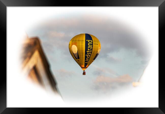 Skyward Journey in a Hot Air Balloon Framed Print by Holly Burgess