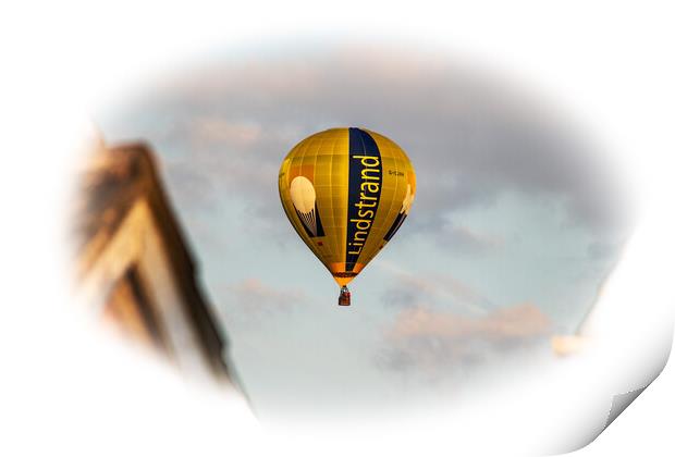 Skyward Journey in a Hot Air Balloon Print by Holly Burgess