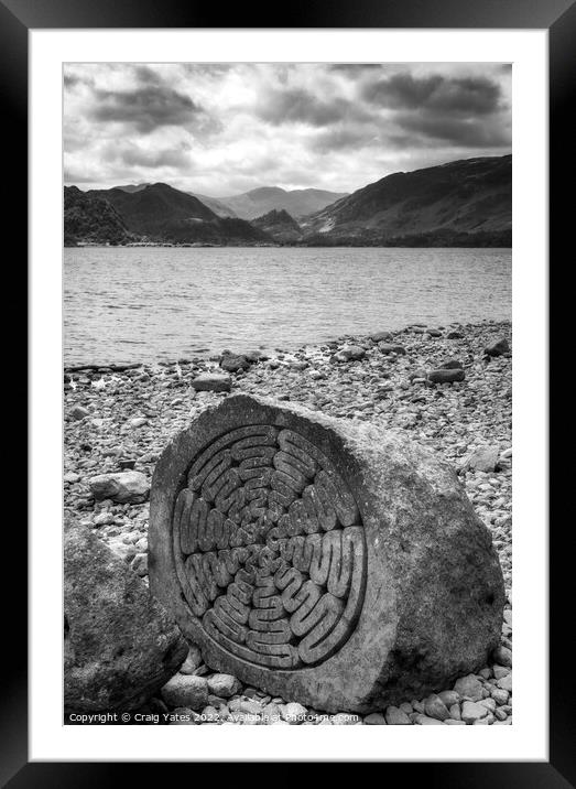 Millennium Stone Derwent Water  Framed Mounted Print by Craig Yates