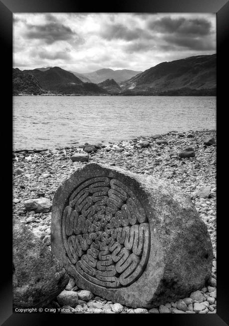 Millennium Stone Derwent Water  Framed Print by Craig Yates