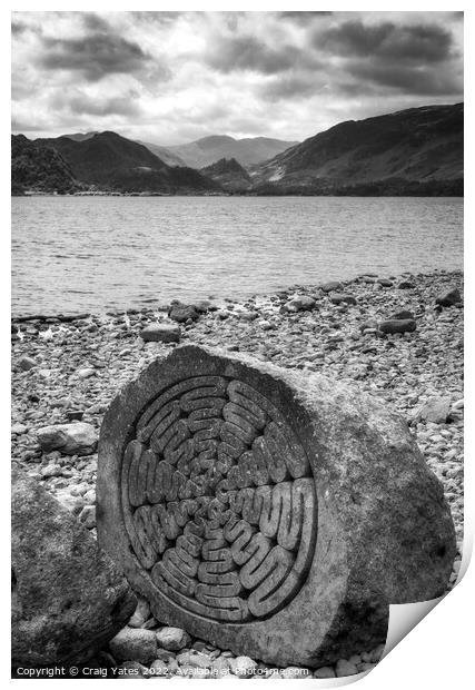 Millennium Stone Derwent Water  Print by Craig Yates