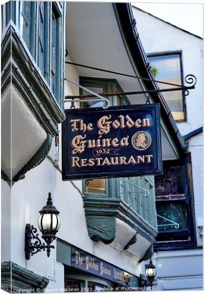 The Golden Guinea Restaurant, Looe, Cornwall Canvas Print by Gordon Maclaren