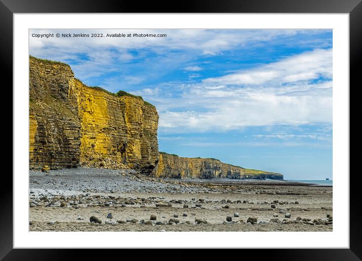 Cliffs at Llantwit Major South Wales Framed Mounted Print by Nick Jenkins