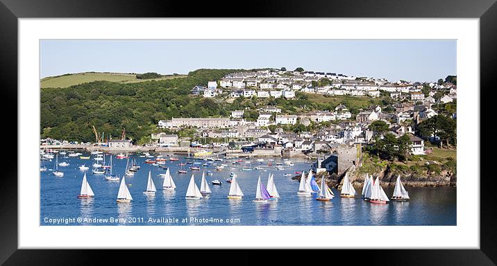 View of Polruan from Fowey Framed Mounted Print by Andrew Berry