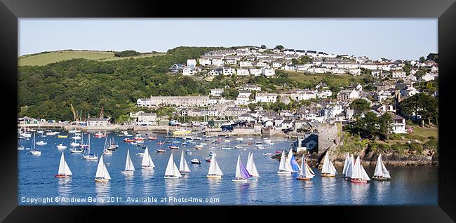 View of Polruan from Fowey Framed Print by Andrew Berry