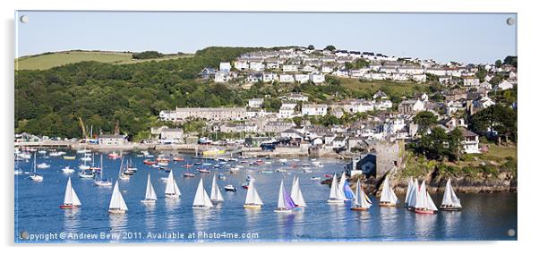 View of Polruan from Fowey Acrylic by Andrew Berry