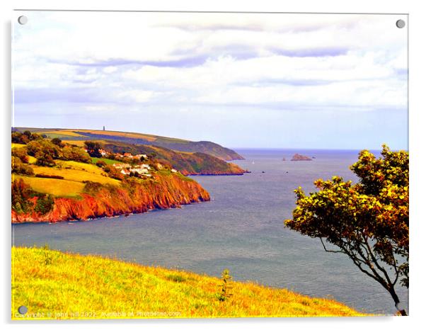 The south Hams coast, South Devon. Acrylic by john hill