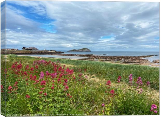 Milsey Bay beach, North Berwick Canvas Print by yvonne & paul carroll