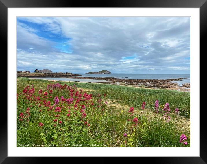 Milsey Bay beach, North Berwick Framed Mounted Print by yvonne & paul carroll