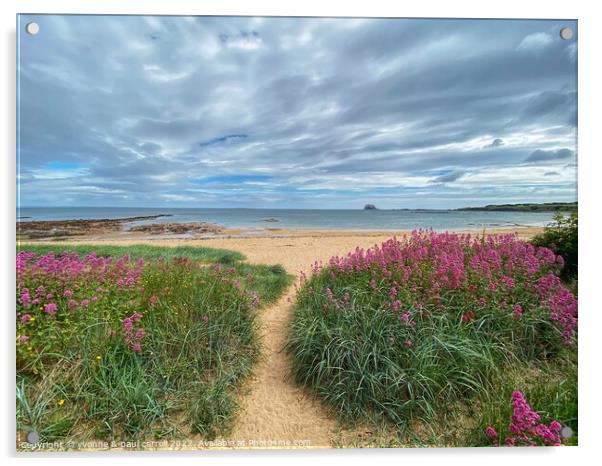 Milsey Bay beach, North Berwick Acrylic by yvonne & paul carroll