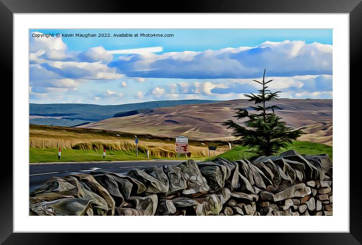 Scottish Borders View (Digital Art Version) Framed Mounted Print by Kevin Maughan