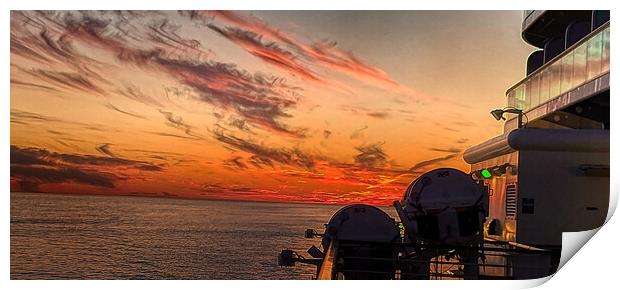 Sun set on the Baltic sea Print by simon cowan