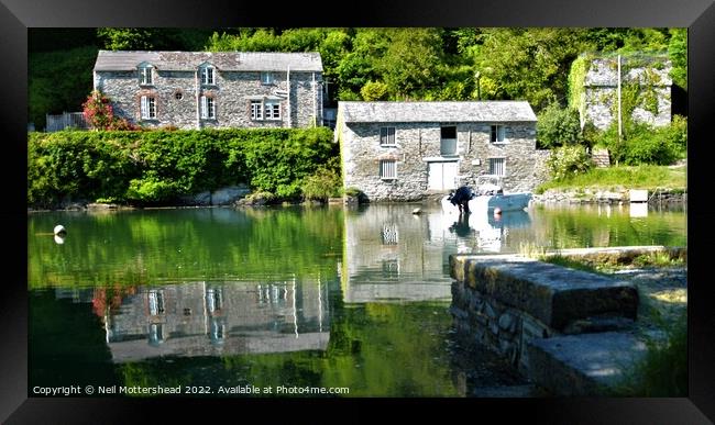 Reflections At Pont Creek. Framed Print by Neil Mottershead