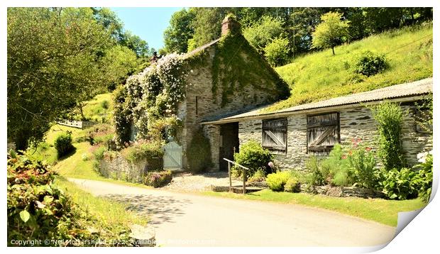 Cornish Cottage At Pont. Print by Neil Mottershead