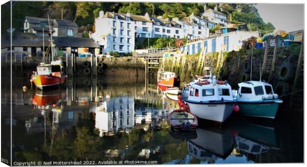  Incoming Evening Tide At Polperro. Canvas Print by Neil Mottershead