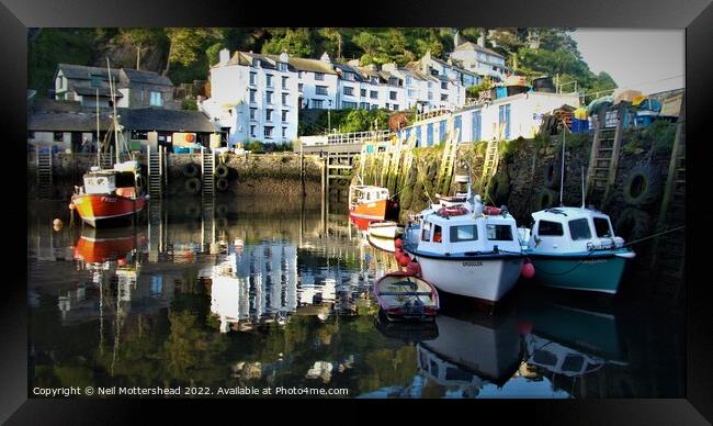  Incoming Evening Tide At Polperro. Framed Print by Neil Mottershead