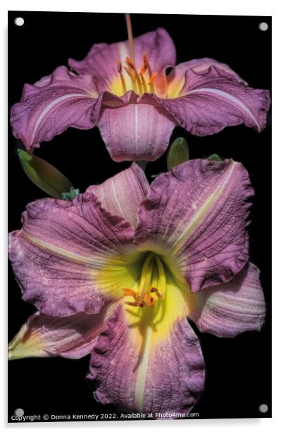 Purple de Oro Lily Acrylic by Donna Kennedy