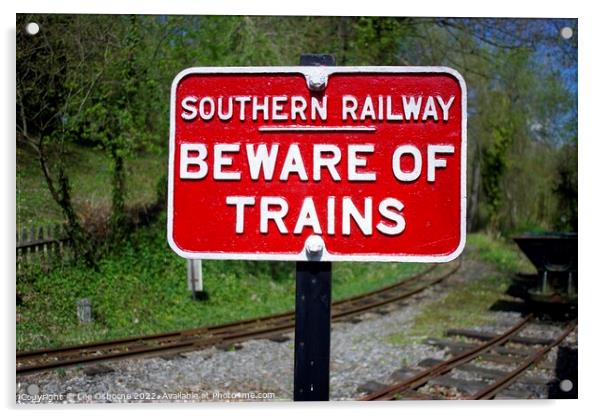 Beware Of Trains Acrylic by Lee Osborne
