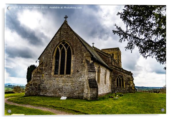 Church on the Hill at Garsington Acrylic by Stephen Pimm