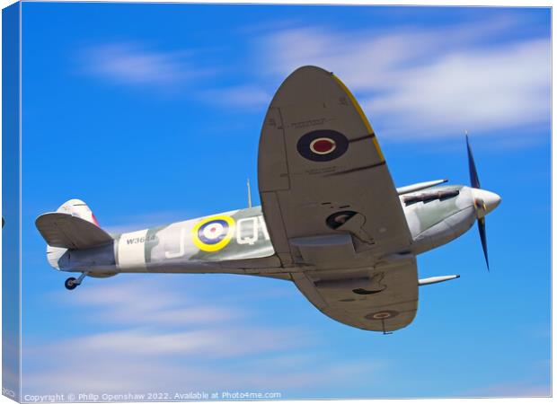 Mark Vb spitfire in flight Canvas Print by Philip Openshaw