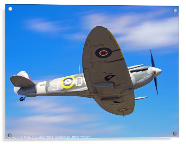 Mark Vb spitfire in flight Acrylic by Philip Openshaw