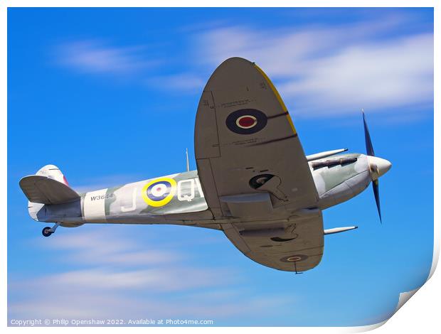 Mark Vb spitfire in flight Print by Philip Openshaw
