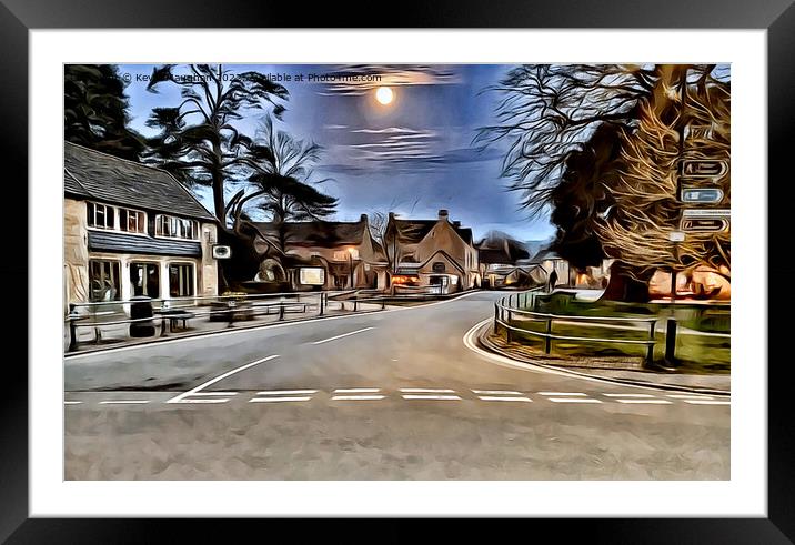 Midnight Serenity in Bourton On The Water Framed Mounted Print by Kevin Maughan