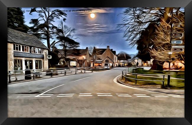 Midnight Serenity in Bourton On The Water Framed Print by Kevin Maughan