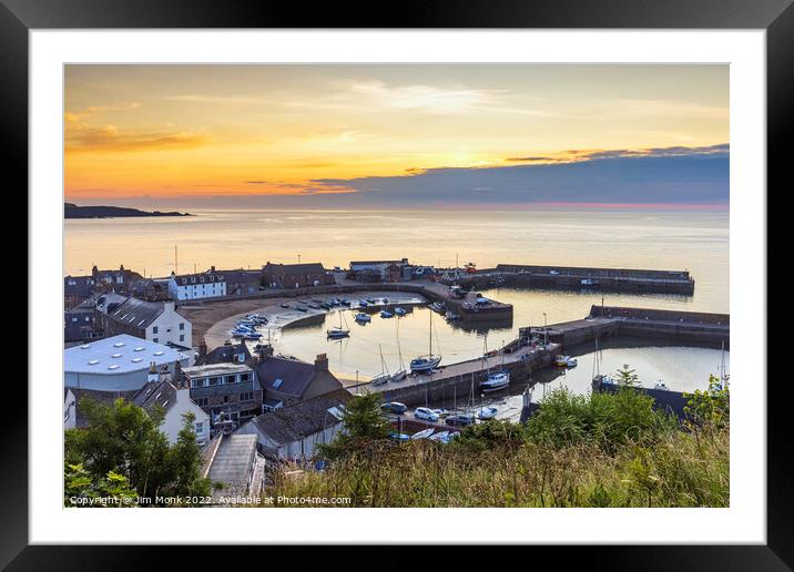 Sunrise at Stonehaven Harbour  Framed Mounted Print by Jim Monk