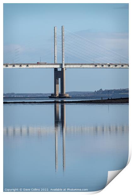 Kessock Bridge reflected in the Beauly Firth, Inverness, Scotland Print by Dave Collins