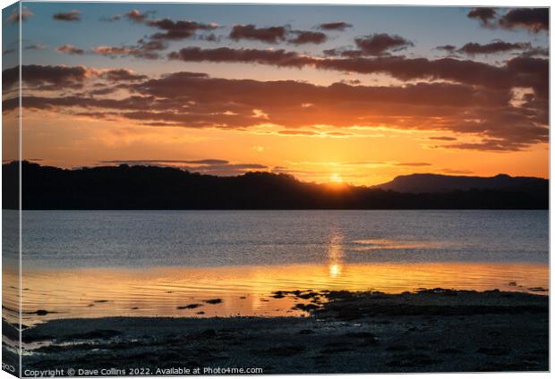 Sunset over Airds Bay, Loch Etive, Scotland Canvas Print by Dave Collins