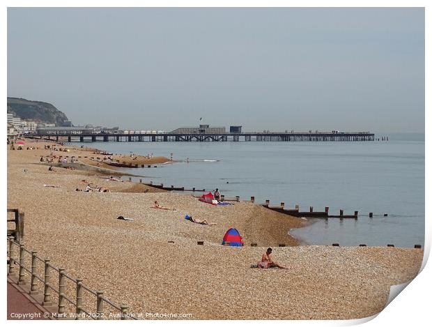 Hastings Beach on a Hazy Lazy Day in June. Print by Mark Ward