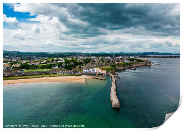 St Andrews Beach & Harbour Print by Craig Doogan