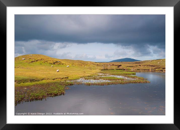 Remote Loch, North Uist, Outer Hebrides, Scotland Framed Mounted Print by Kasia Design