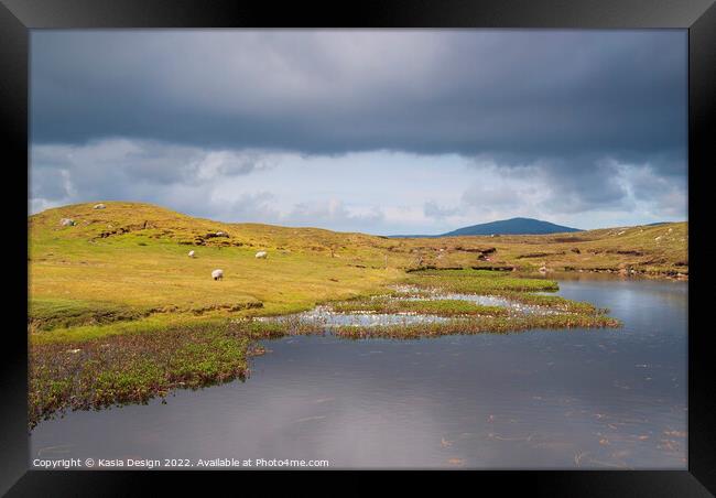 Remote Loch, North Uist, Outer Hebrides, Scotland Framed Print by Kasia Design