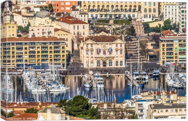 Hotel de Ville Town Hall Cityscape Harbors Marseille France Canvas Print by William Perry