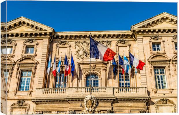 Hotel de Ville Town Hall Cityscape Marseille France Canvas Print by William Perry