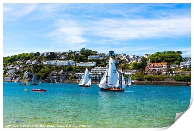 The Thrilling Race on Salcombe Waters Print by Paul F Prestidge