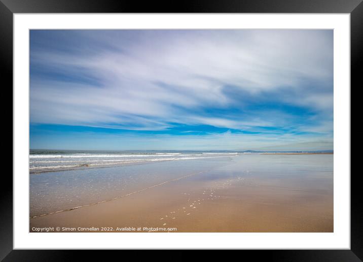 Kenfig Beach and Swansea Bay Framed Mounted Print by Simon Connellan