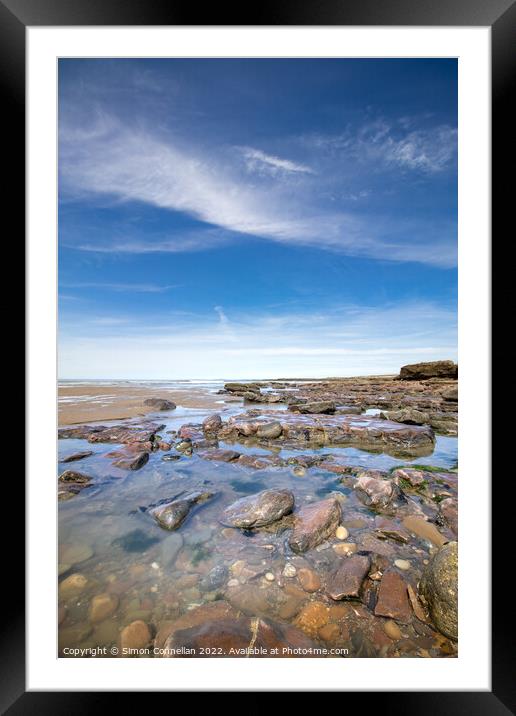 Rock Pools of Kenfig Framed Mounted Print by Simon Connellan