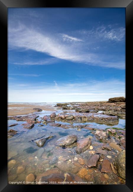 Rock Pools of Kenfig Framed Print by Simon Connellan