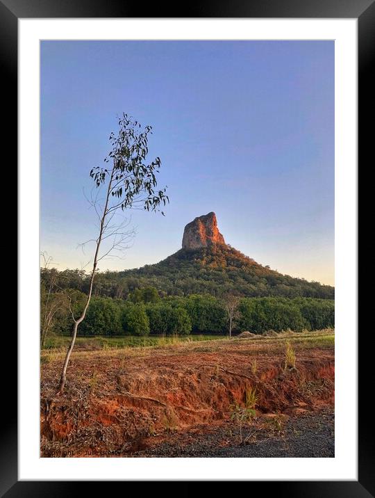 Mount Coonowrin Glass House Mountains Qld Framed Mounted Print by Julie Gresty