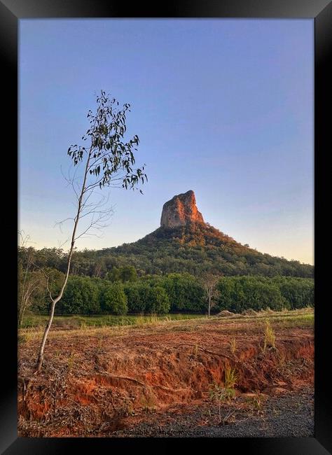 Mount Coonowrin Glass House Mountains Qld Framed Print by Julie Gresty