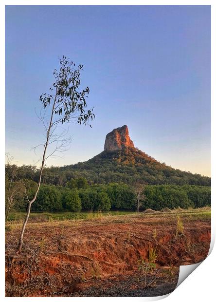 Mount Coonowrin Glass House Mountains Qld Print by Julie Gresty